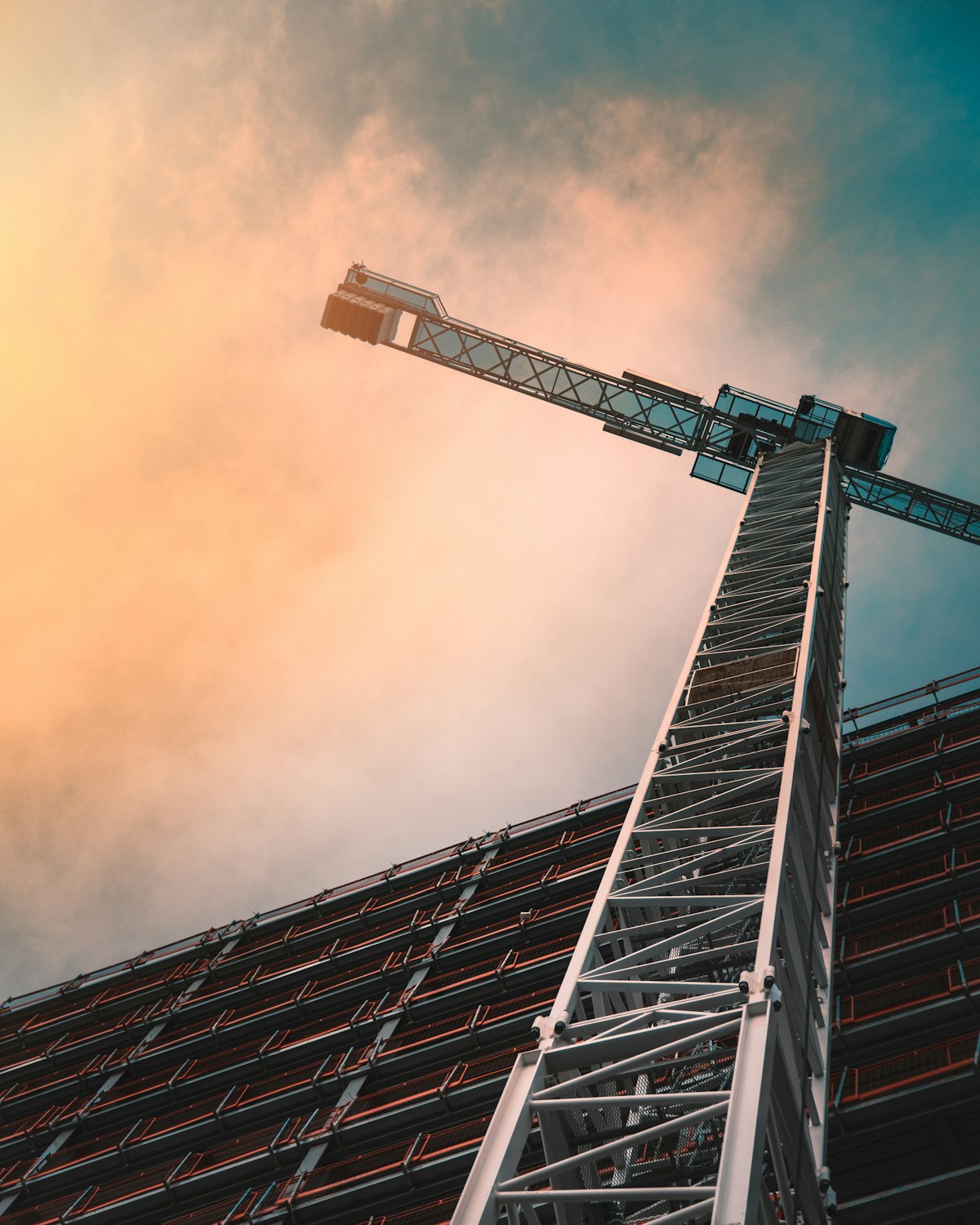 Construction crane on a real estate development